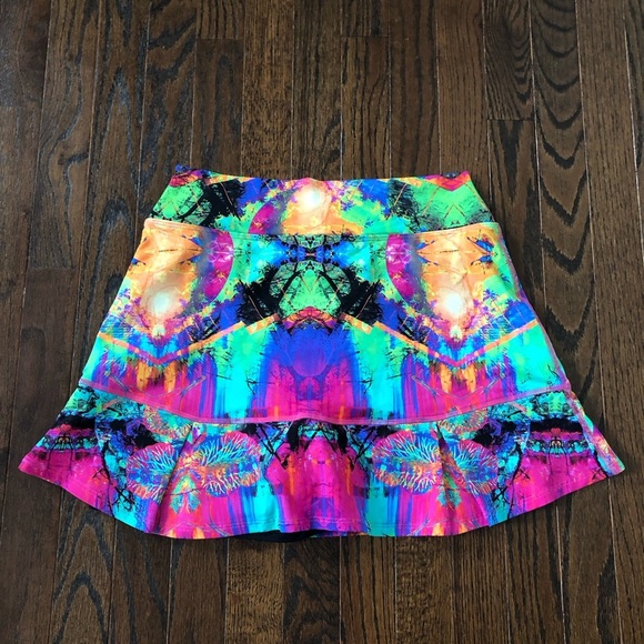 Dona Jo Women’s 2/L Multi-Colored Pickleball/Tennis Ruffled Skort w/Pockets -EUC - Picture 12 of 14